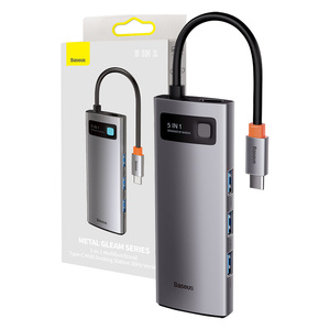 Adaptér 5v1 Baseus Hub USB-C na 3x USB 3.0 + HDMI + USB-C PD