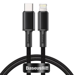 Baseus High Density Braided Cable Type-C to Lightning, PD, 20W, 1m (černý)