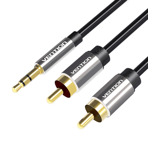 Cable Audio 3.5mm Male to 2x RCA Male Vention BCFBG 1.5m Black