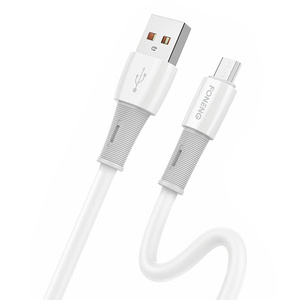 Foneng Kabel USB na Micro, X86 elastický 3A, 1,2 m (bílý)