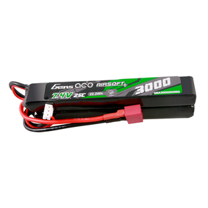 Gens ace 25C 3000mAh 2S2P 7,4V sedlová airsoftová pistolová lipo baterie s mini konektorem Deans(T)