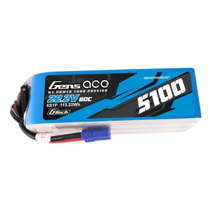 Gens ace G-Tech 5100mAh 80C 22,2V 6S1P Lipo Battery Pack s EC5 konektorem