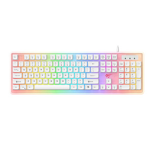 Herní klávesnice Havit KB876L RGB (bílá)