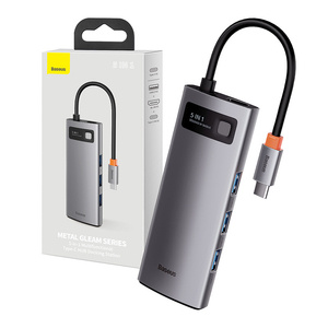 Hub 5v1 Baseus Metal Gleam Series, USB-C na 3x USB 3.0 HDMI USB-C PD