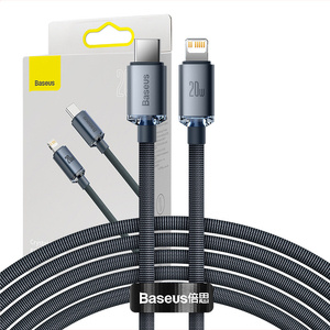 Kabel Baseus Crystal Shine USB-C na Lightning, 20 W, PD, 2 m (černý)