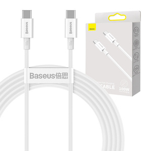 Kabel Baseus Superior Series USB-C na USB-C, 100 W, 2 m (bílý)