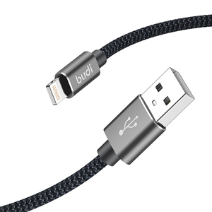 Kabel USB-A na Lightning Budi 206L/2M 2,4A 2M (černý)