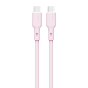 Kabel USB-C na USB-C Aukey CB-SCC102, 100W, 1,8 m (růžový)