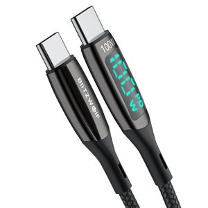 Kabel USB-C na USB-C BlitzWolf BW-TC23, s displejem, 100 W, 0,9 m (černý)