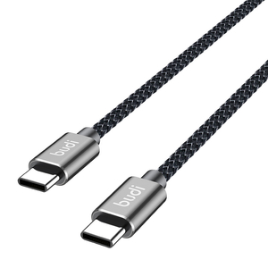 Kabel USB-C na USB-C Budi 65W 1,5 m (černý)