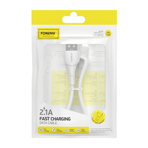 Kabel USB-Lightning Foneng X77, 2,1 A, 1 m (bílý)