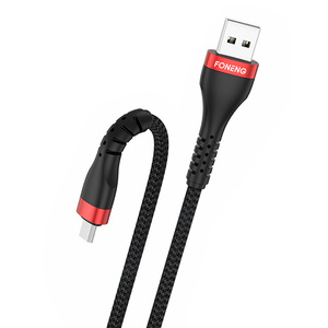 Kabel USB na Micro USB Foneng, x82 Armoured 3A, 1m (černý)