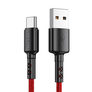 Kabel USB na USB-C VFAN X02, 3A, 1,8 m (červený)