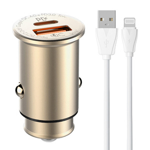 LDNIO C506Q USB, USB-C nabíječka do auta + kabel Lightning