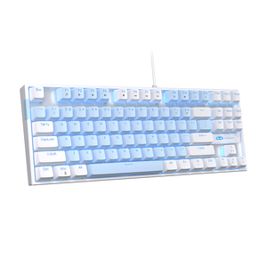 MageGee MK-STAR wired keyboard (white and blue)