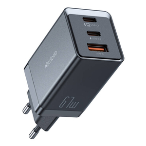 Mcdodo CH-1541 GaN síťová nabíječka, 2x USB-C, 1x USB, 67W (černá)