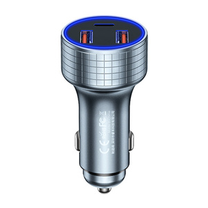 Nabíječka do auta 2x USB, USB-C Remax RCC327, 83 W (dehtování)