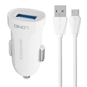 Nabíječka do auta LDNIO DL-C17, 1x USB, 12W + kabel Micro USB (bílá)