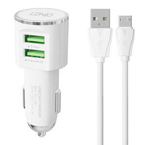 Nabíječka do auta LDNIO DL-C29, 2x USB, 3,4A + kabel Micro USB (bílá)