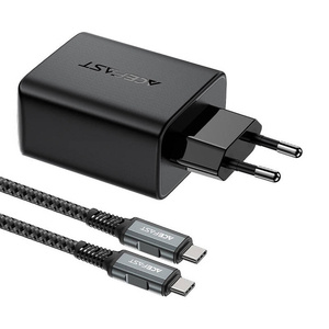 Nástěnná nabíječka Acefast A17, 65W GaN + kabel USB-C (černá)