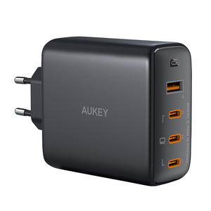 Nástěnná nabíječka Aukey PA-B7S, 1xUSB-A, 3xUSB-C, 100W GaN (černá)