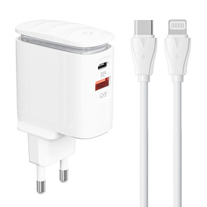 Nástěnná nabíječka LDNIO A2423C USB, USB-C + USB-C - Lightning kabel