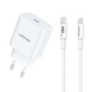 Nástěnná nabíječka VFAN E04, USB-C, 20W, QC 3.0 + kabel Lightning (bílá)