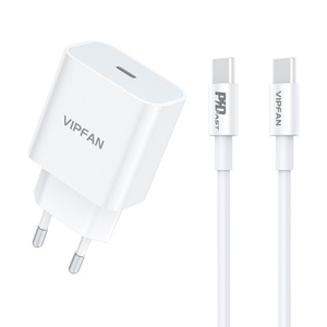 Nástěnná nabíječka VFAN E04, USB-C, 20W, QC 3.0 + kabel USB-C (bílá)