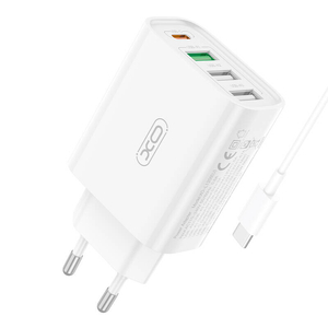 Nástěnná nabíječka XO L120 1xUSB-C,20W ,1x USB-1, 18W s kabelem USB-C (bílá)