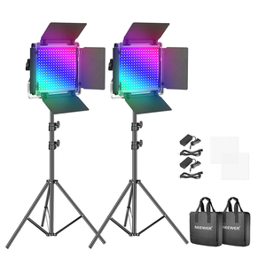 Neewer 660 PRO RGB LED studio set, dvě 50W lampy 3200-5600K + stativy + brány