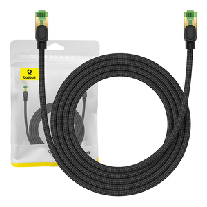 Opletený síťový kabel cat.8 Baseus Ethernet RJ45, 40 Gb/s, 2 m (černý)