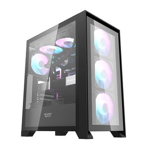 Počítačová skříň Darkflash DRX70 GLASS + 4 ventilátory RGB (černá)