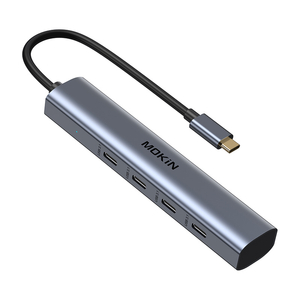 Rozbočovač MOKiN USB-C s rychlostí 10 Gb/s a 4 porty USB-C (stříbrný)