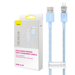 Rychlonabíjecí kabel Baseus USB-A na Lightning Explorer Series 2m, 2,4A (modrý)