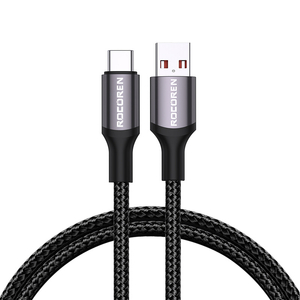 Rychlonabíjecí kabel Rocoren USB-A na USB-C Retro Series 1 m 3A (šedý)