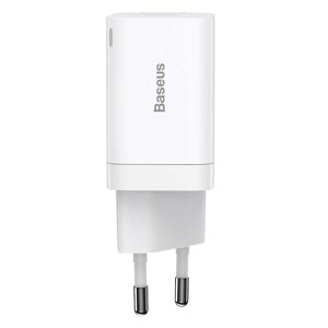 Rychlonabíječka Baseus Super Si Pro USB + USB-C 30 W (bílá)