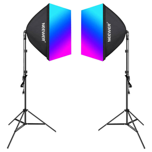 Sada Neewer NK800 dva softboxy + žárovky RGB 24W 2700-6500K + stativy + stínítka