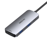 Adaptér MOKiN 7 v 1 Rozbočovač USB-C na 2x USB 3.0 + 2x USB-C + SD + Micro SD + HDMI (stříbrný)