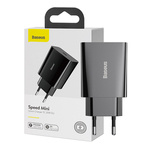 Baseus Speed Mini Quick Charger, USB-C, PD, 3A, 20W (černá)