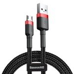 Kabel Baseus Cafule Micro USB 2,4A 1m (červeno-černý)