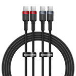 Kabel Baseus Cafule USB-C na USB-C 100W,2m, 2ks (červeno-černý, šedo-černý).