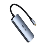MOKiN 7 v 1 Multiportový rozbočovač USB-C na 3x USB3.0+ SD/TF + HDMI + PD (stříbrný)