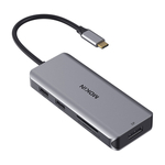 MOKiN Adaptér / dokovací stanice 9 v 1 USB C na 2x USB 2.0 + USB 3.0 + 2x HDMI + DP + PD + SD + Micro SD (stříbrná)