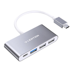 Rozbočovač Lention 4v1 USB-C na USB 3.0 + 2x USB 2.0 + USB-C (šedý)