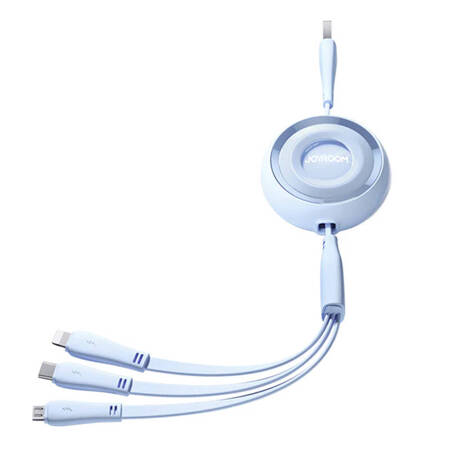 3v1 Joyroom Barevný kabel USB na USB-C/Lightning/Micro USB 3,5 A, 1 m (modrý)