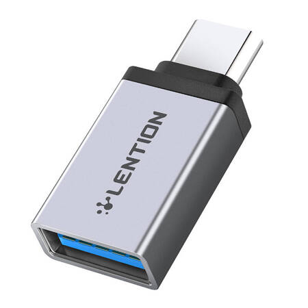 Adaptér USB-C na USB 3.0 Lention (stříbrný)