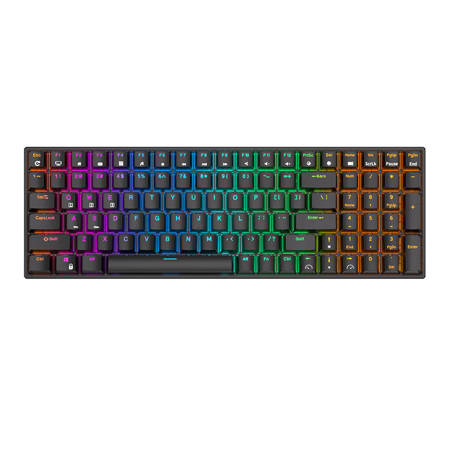 Bezdrátová mechanická klávesnice Royal Kludge RK100 RGB, hnědý spínač (černý)