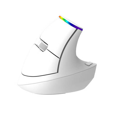 Bezdrátová vertikální myš Delux M618C 2,4G 1600DPI RGB (bílá)
