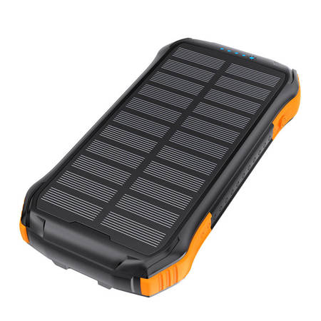 Choetech B659 Solar power bank with inductive charging 2x USB 10000mAh Qi 5W (black-orange) 