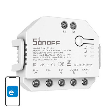 Chytrý přepínač WiFi Sonoff Dual R3 Lite